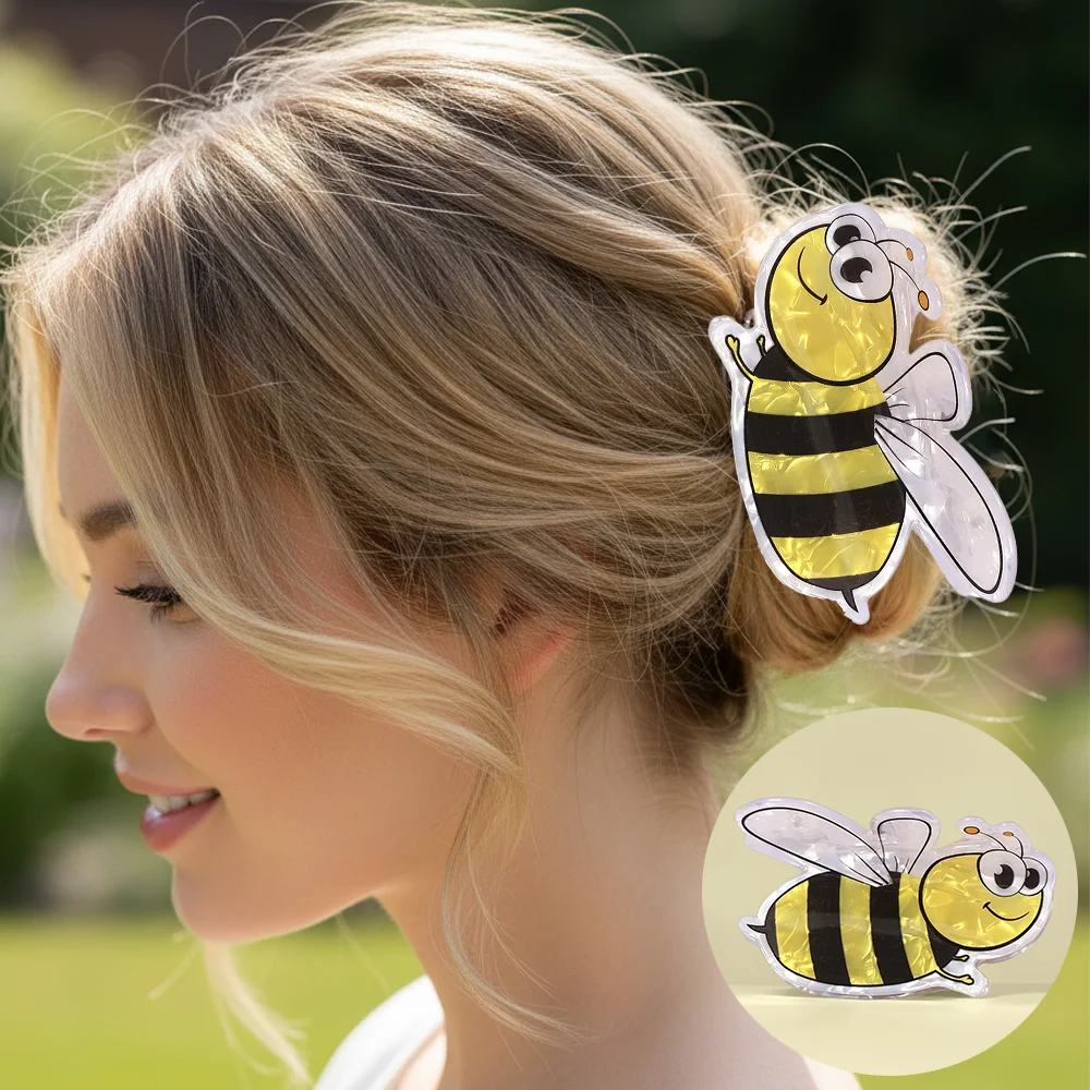 مخلب شعر نحلة صغيرة لطيفة، مشبك شعر متعدد الوظائف