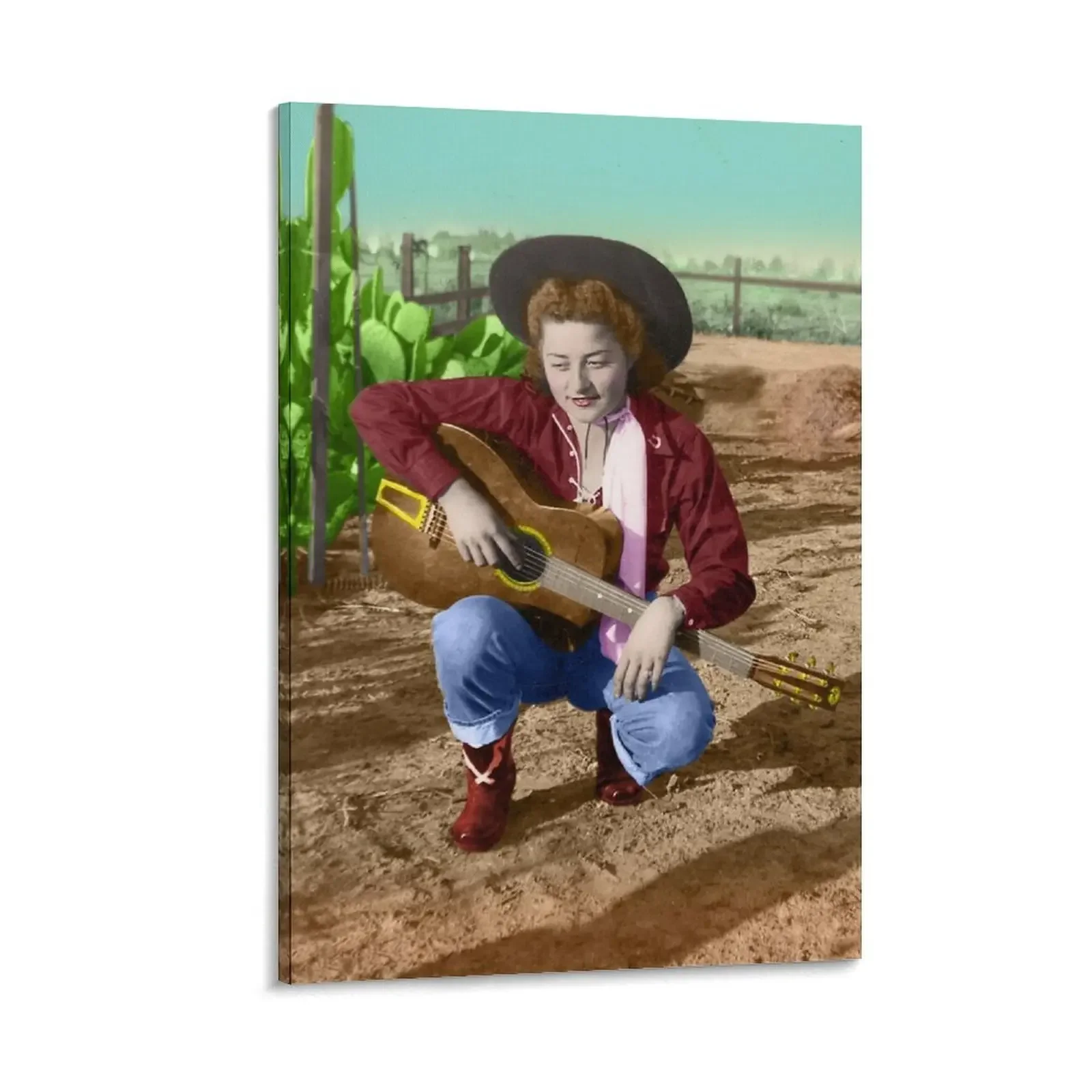 

Wild West Retro Cowgirl 1940s Home on the Range Canvas Painting fashion wall paintings Decorative paintings canvas wall art