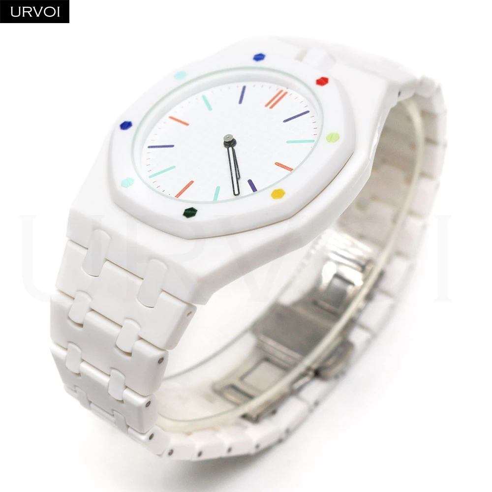 URVOI-Gehäuseband für Swatch x AP Royal Pop Taschenuhr, verwandelt in Armbanduhr, hochwertiges Polymerarmband, hochwertige Butterfly-Schnalle