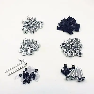 Chrome Racing Fairing Bolt Kit Body Fasteners Clip Screws Motorcycle Sport Bike