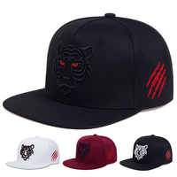 Cotton Black Tiger Embroidery Baseball Cap Men Women snapback Hats Summer Leisure Trucker Caps Unisex Hip Hop Hats Gorras
