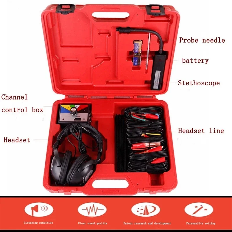 Combinazione stetoscopio elettronico Kit Auto Car meccanico strumento diagnostico del rumore strumenti meccanici automatici a sei canali