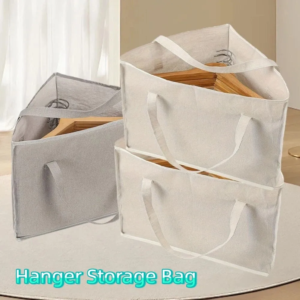 

Large Capacity Triangular Hanger Storage Bag Foldable Breathable Clothes Storage Basket Space-Saving with Handle