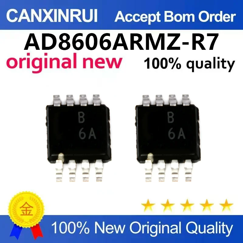 （5pcs-10pcs）Brand new original AD8606ARMZ-R7 silk screen B6A patch MSOP8 dual precision operational amplifier chip