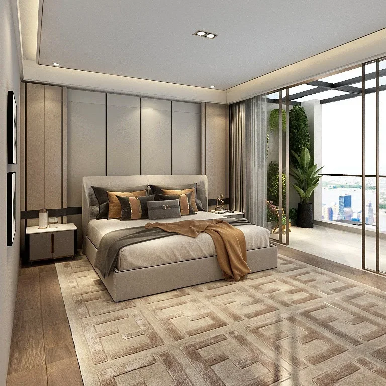 إيطالي، حديث، بسيط، سجادة، غرفة معيشة، فاخرة خفيفة، غرفة نوم، بطانية نورديك