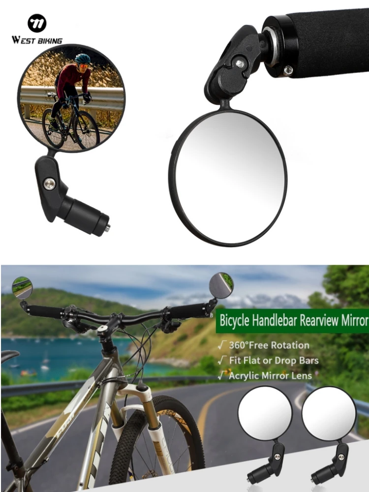 AliExpress West Biking WEST BIKING Bicycle Mirror Rearview Adjustable Rotate Wide-Angle Bike Handlebar Rear View Mirrors MTB Road Bike Accessories