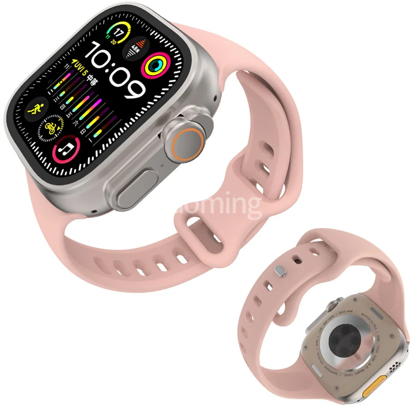 

Silicone Sports Strap for Apple Watch Ultra 2/1 49mm 46mm 45mm 44mm 42mm Rubber Band for iWatch Series 10 9 8 7 6 5 4 3 Bracelet