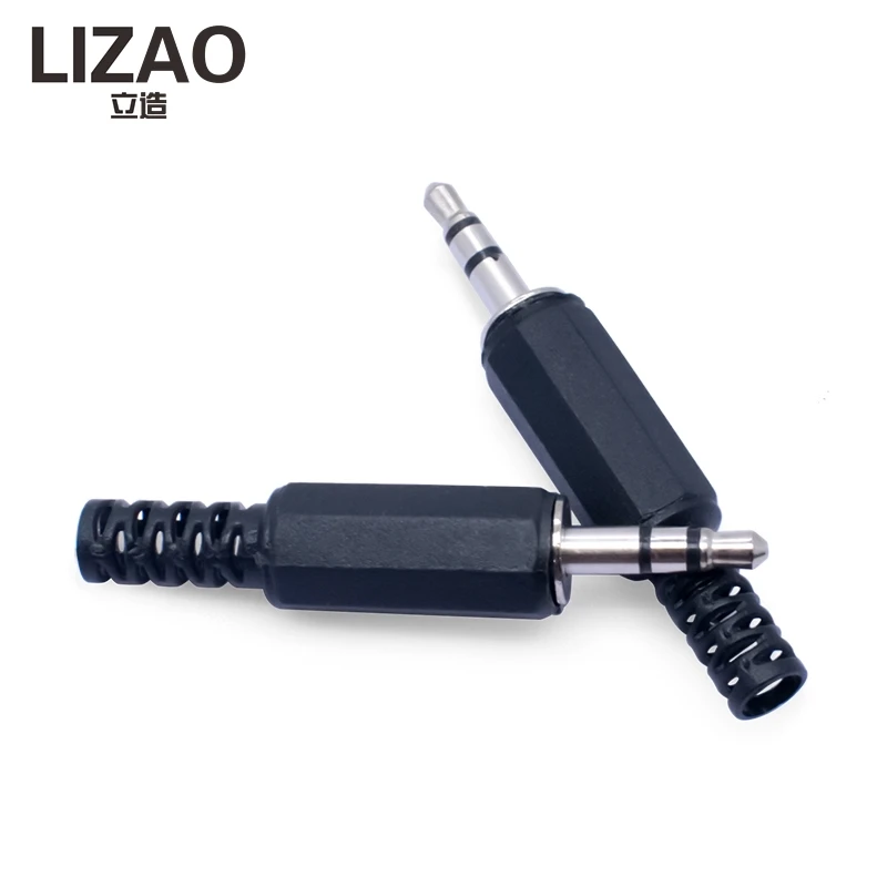 LIZAO 10PCS 3.5mm Audio Jack Connector, Black Plastic Housing Headphone Plug Socket for Audio Equipment