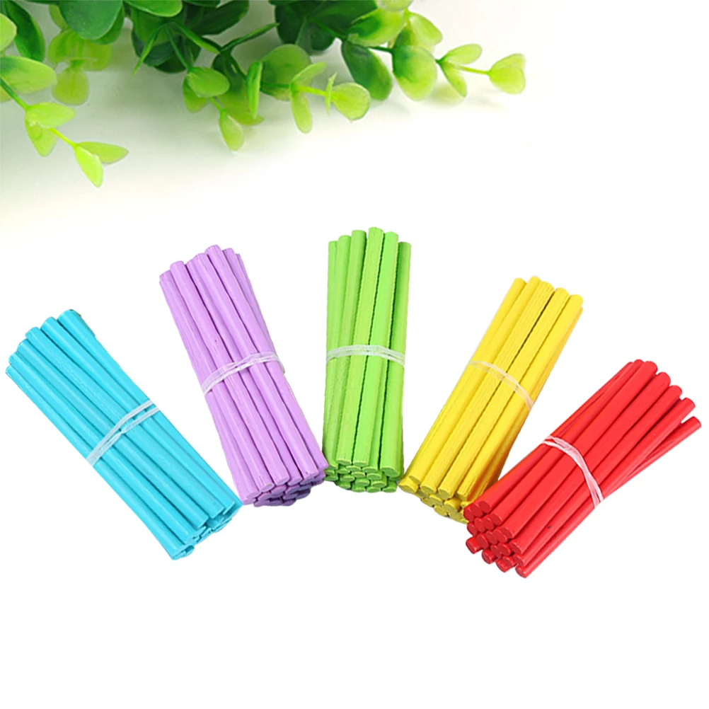 

100Pcs Colorful Math Counting Rods Wooden Counting Sticks Educational Toys for Kids Preschool Learning
