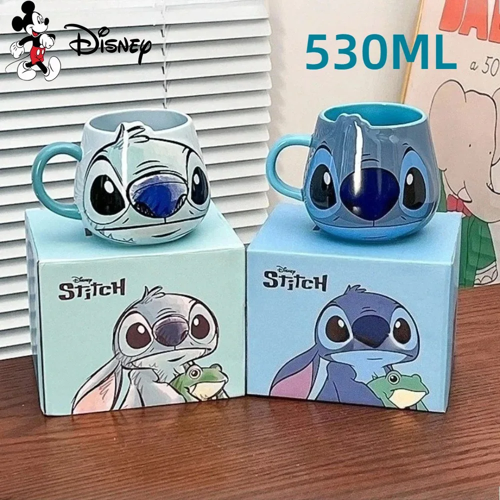 

Disney Stitch ceramic mug Coffee mug 530ml cartoon creative pattern couple mug office family birthday holiday gift mug