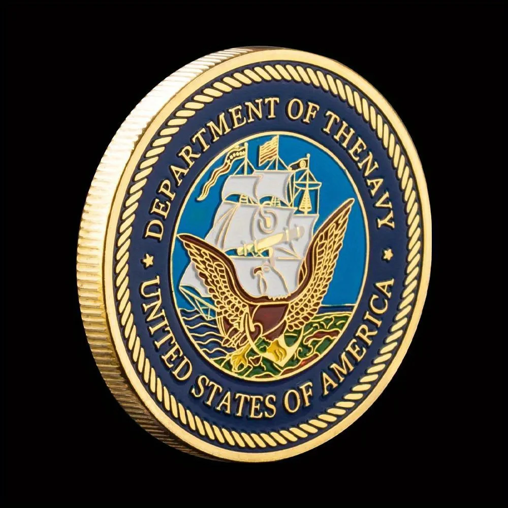 United States of America Department of The Navy Souvenir Coin Golden Plated Collectible Gift Challenge Coin Commemorative Coin