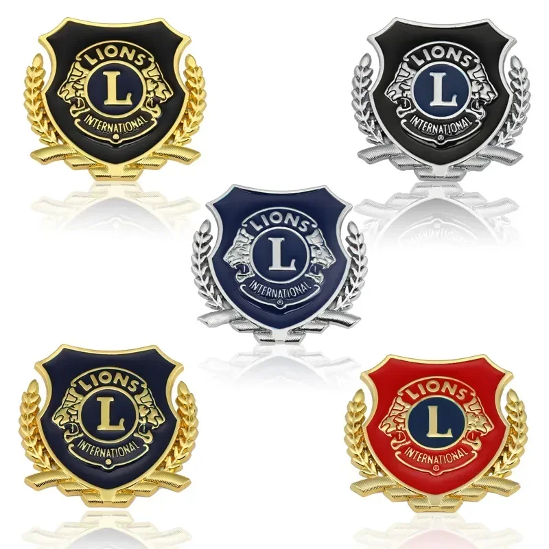 

3D Metal Lions Logo Car Sticker Auto Badge Emblem Decal Motorcycle Fender Decal for Lions L Clubs International Logo Car Styling
