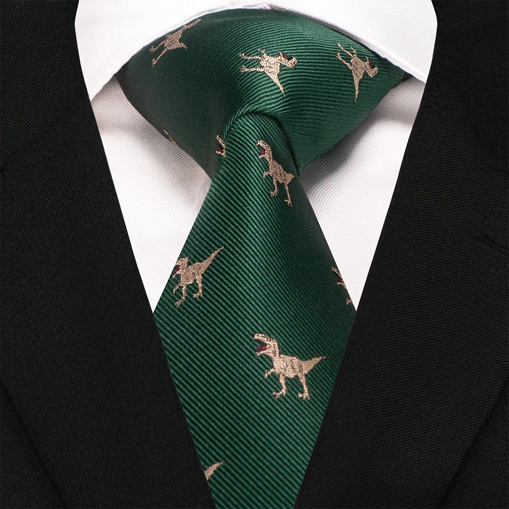 EASTEPIC 8 cm rot-blaue Jacquard-Krawatten für Herren, Herren-Krawatte, hochwertiges Accessoire, Geschäftsgeschenk, Fuchs, Drache, Flamingo, Schnecke, Ente, Tier – Detail 7