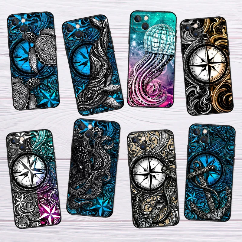 Sailing compass nautical Sea turtle For Samsung Galaxy M14 M34 M54 M56 M36 M16 M31 M11 M13 M53 M12 M32 M52 M35 M55 M15 M06 Case