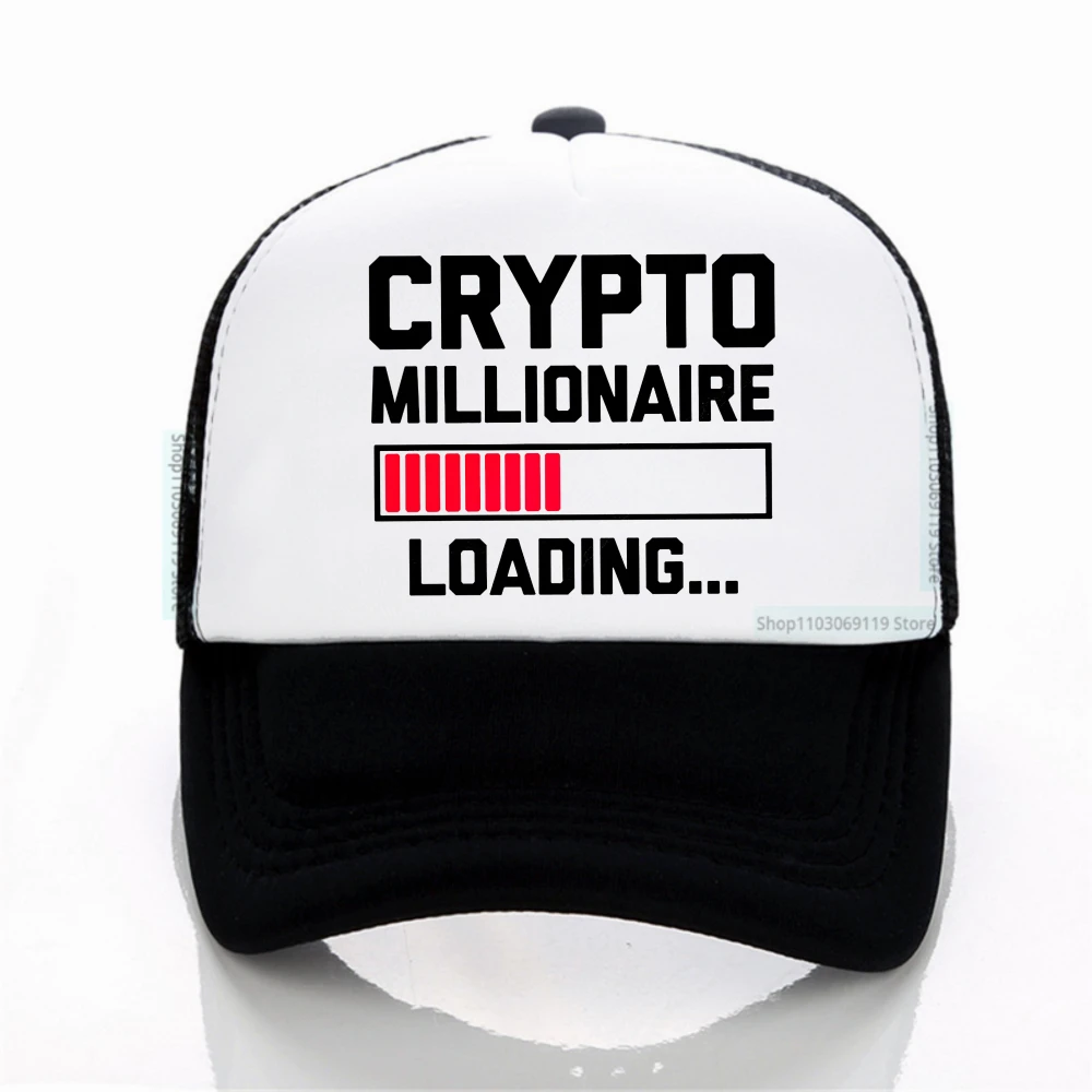 

CRYPTO MILLIONAIRE Print Baseball Cap Women's Adjustable Sunscreen Hats Unisex Casual Net breathable hat