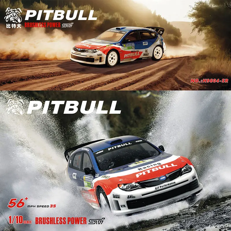 New Hnr Honor H9804sr Remote Control 1/10 Electric Four-Wheel Drive Off-Road Rally Car Rc Type Bithound Pitbull Coating