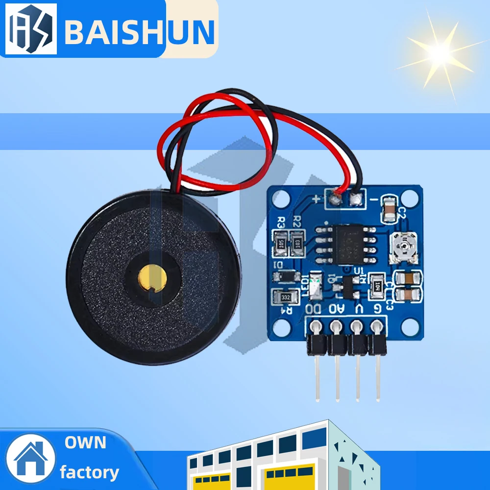 Módulo de interruptor de Sensor de vibración de película piezoeléctrica de 5V, salida de nivel TTL para Arduino