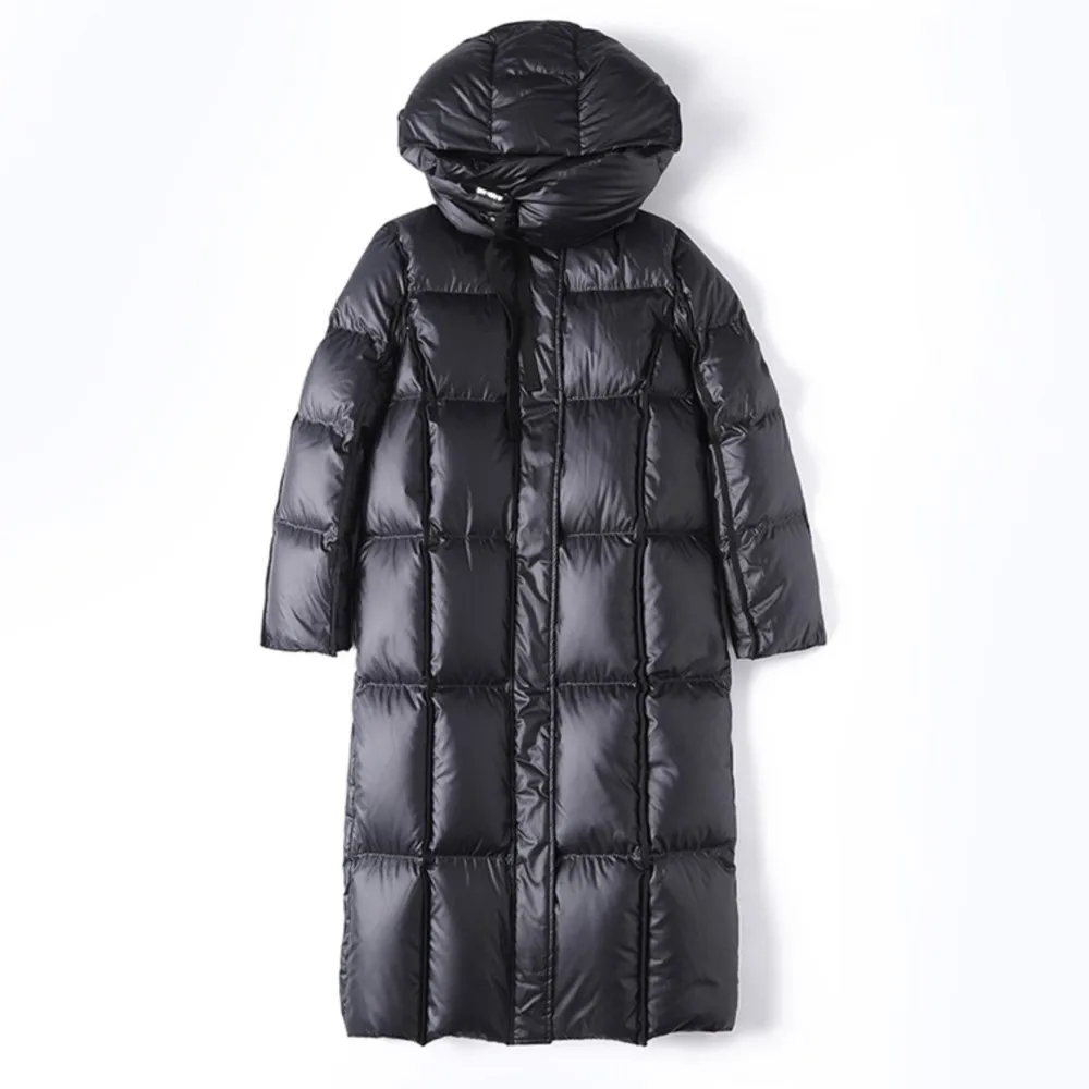 Nuevos abrigos blancos de invierno para mujer, abrigos cálidos con botones y cremallera, abrigos holgados con capucha de alta calidad para mujer