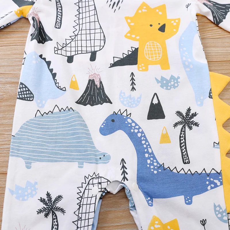 Jumpsuit bayi 0-12m, Jumpsuit lengan panjang kartun 3d, baju bayi baru lahir cetak katun nyaman dan lembut musim semi dan musim gugur