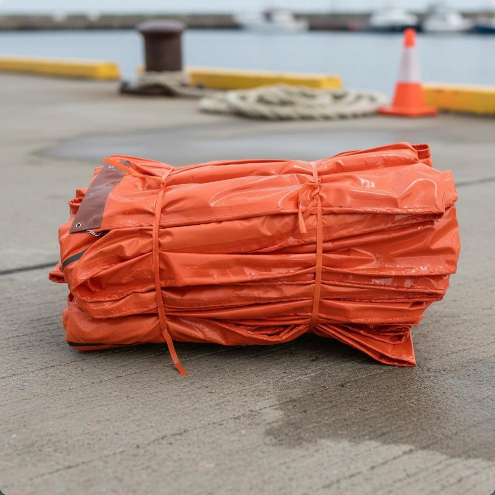 Oil Containment Barrier Buoyant Oil Spill Barrier Marine Equipment Foldable High Visibility