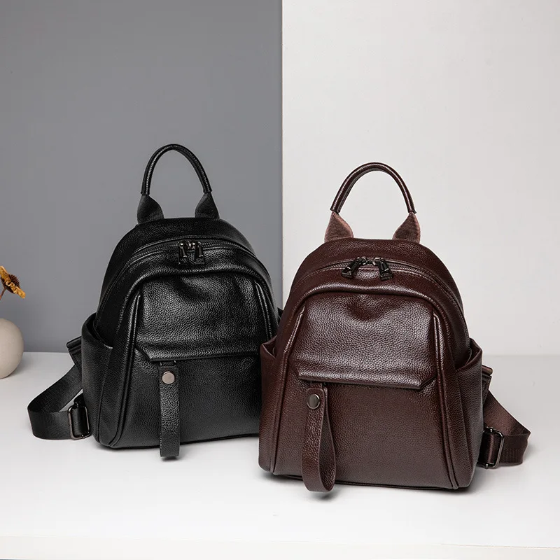 Korean Style Women Casual Backpacks Leather Girl's School Bags Retro Ladies Travel Bag