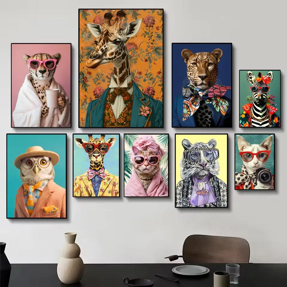 Opulent Luxury Brand Animals Painting Fashion Poster Painting Wall Art for Living Room Home Gifts Decor Mural