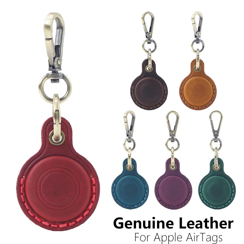 2026 Genuine Leather Protective Case for Apple AirTags Keych