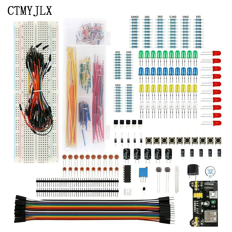 DIY Electronic DIY Kit ,Photoresistor,830 Tie-points Breadboard,Resistor,LED Diode,Ceramic Capacitor , Electronic Components Set