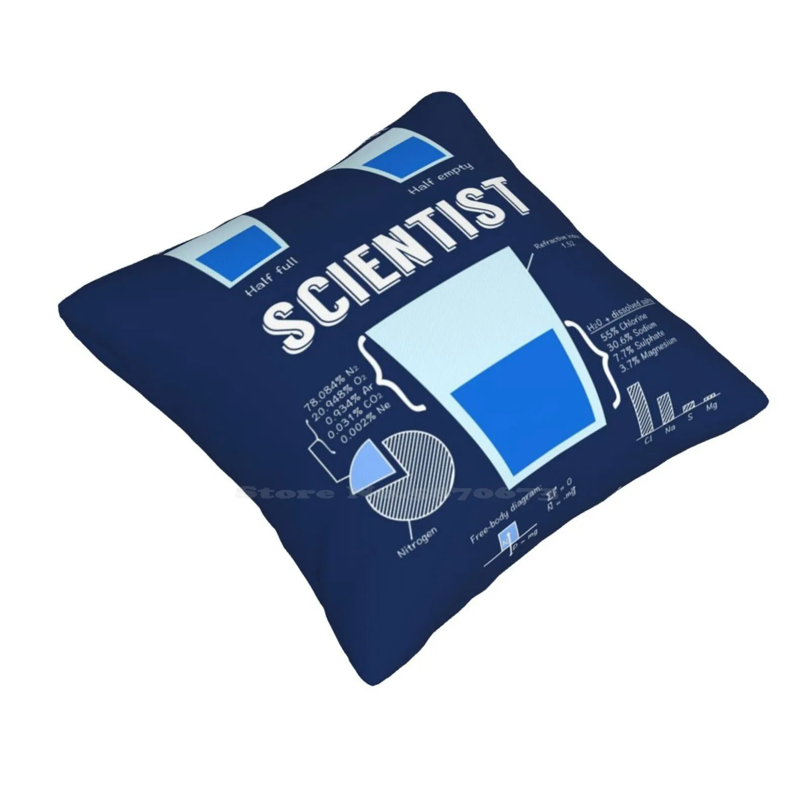 Optimist... Pessimist... Scientist! Soft Comfortable Pillowcase Optimist Pessimist Optimism Pessimism Scientific Joke Funny