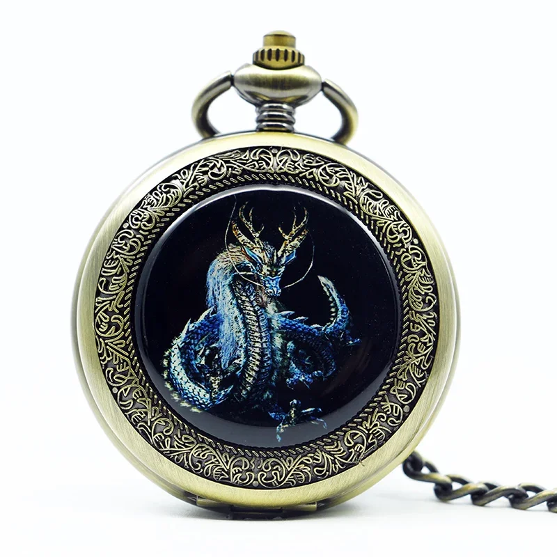 Vintage Chinese Dragon Mechanical Pocket Watch for Men Personalised Fashion Steampunk Chain Watches Gift Clock Relógio De Bolso