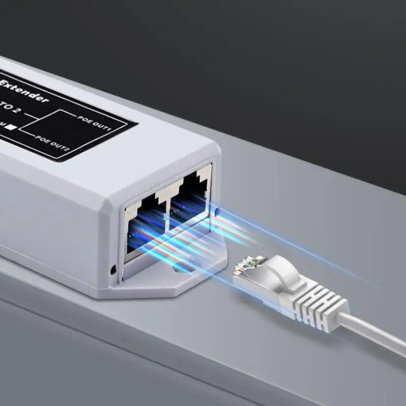 100/1000Mbps IEEE 802.3af/at PoE Repeater 2 Port Gigabit POE Extender For IP Camera/NVR/AP 100 Meters Range Extender