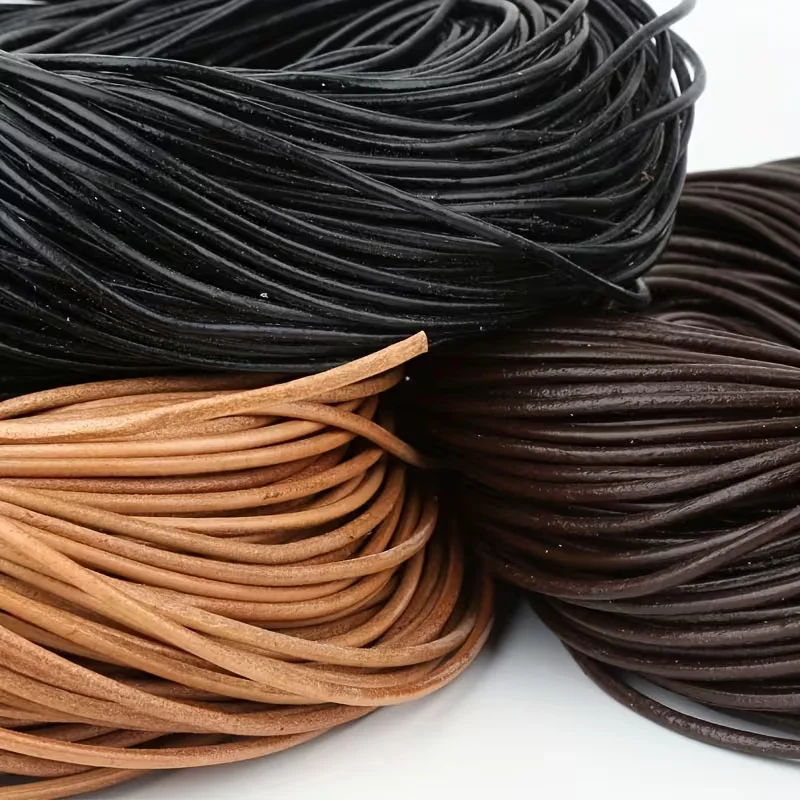 1.0/1.5/2/2.5/3/4/5/6/7/8/10mm couleurs véritable cuir de vache rond String cordon bracelet à bricoler soi-même résultats corde