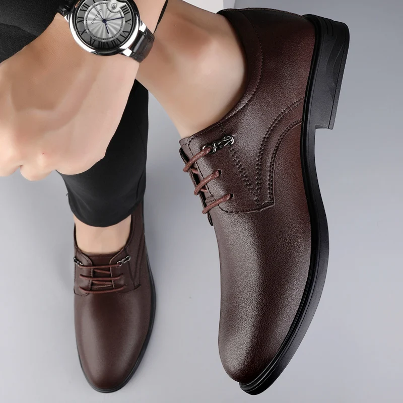 

Классические деловые модельные кожаные туфли в стиле ретро, качественные мужские мягкие удобные оксфорды, повседневная кожаная обувь для городских поездок на работу
