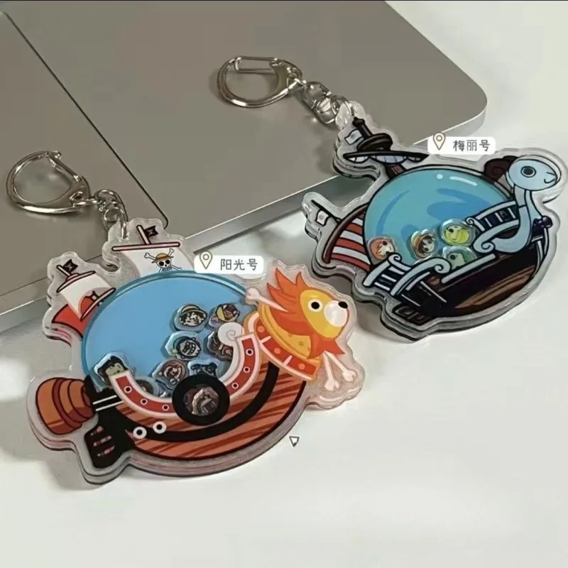 

One Piece Creative Anime Sunshine Meli Shaking Key Chain Luffy Chopper Zoro Nami Schoolbag Pendant Accessories Gift Wholesale