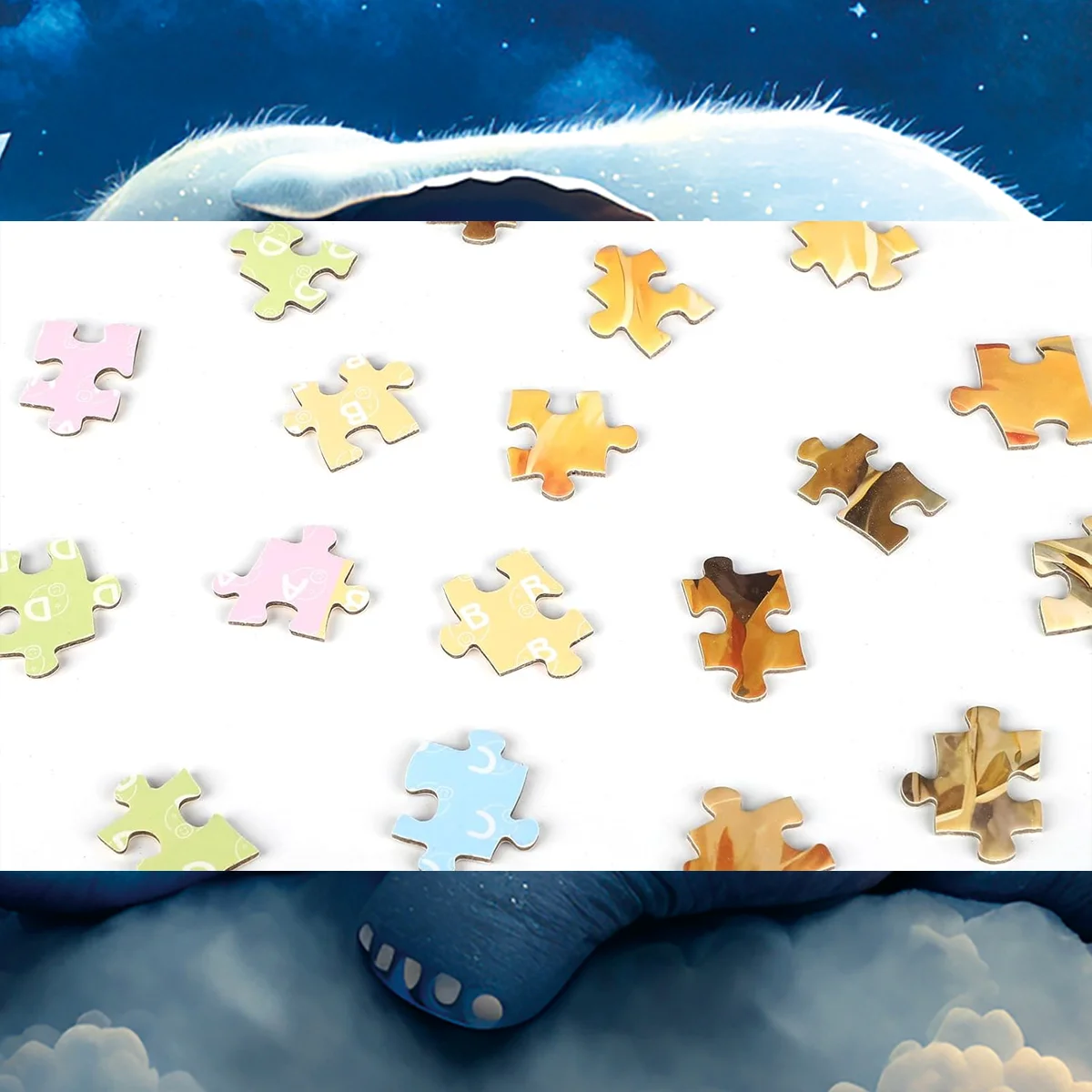 بانوراما الألغاز للبالغين/الأطفال 300 قطعة الطفل الفيل النوم الألغاز العائلات ألعاب لعبة للمنزل ديكور فني الألغاز 15 "x 1