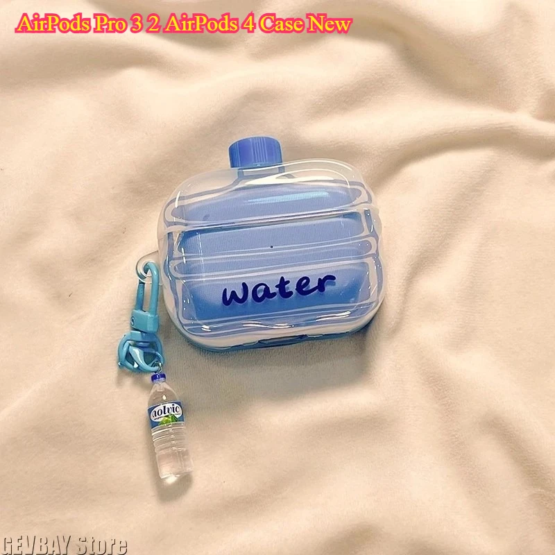 AirPods Pro 3 2 AirPods 4 Hülle Neu - TPU Weiche Stoßfeste Schutzhülle Niedliche Wasserflasche