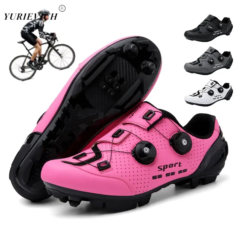 

New Cycling Shoes Mtb Women Pink High Quality Non-slip Self-locking Road Bike Shoes Men Triathlon Outdoor Sports Cycling Boots47