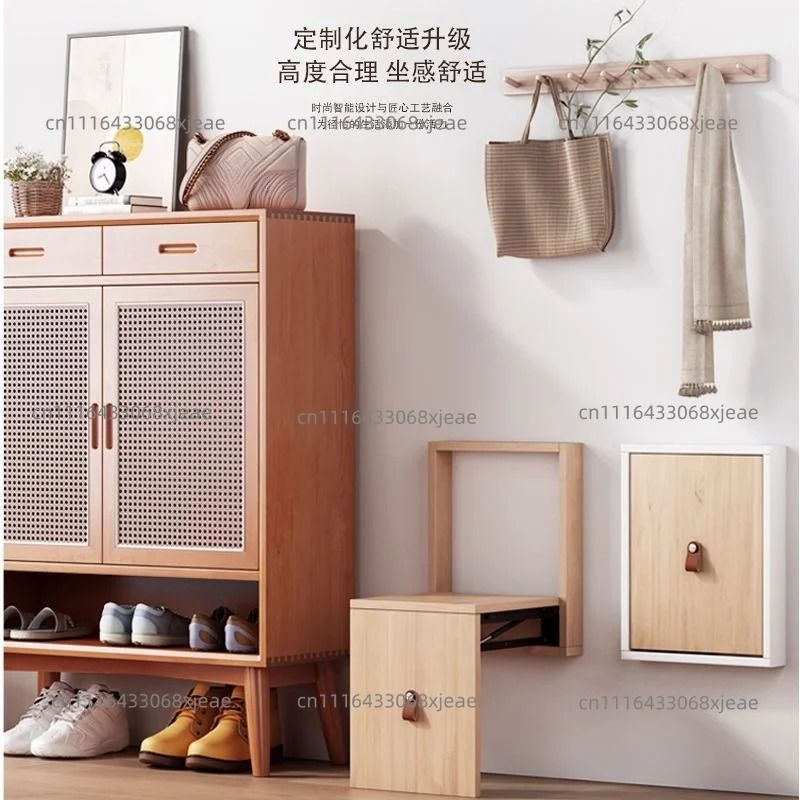 shoe change stool folding wall-mounted storage shoe change stool door can sit invisible stool folding chair wall-mounted chair