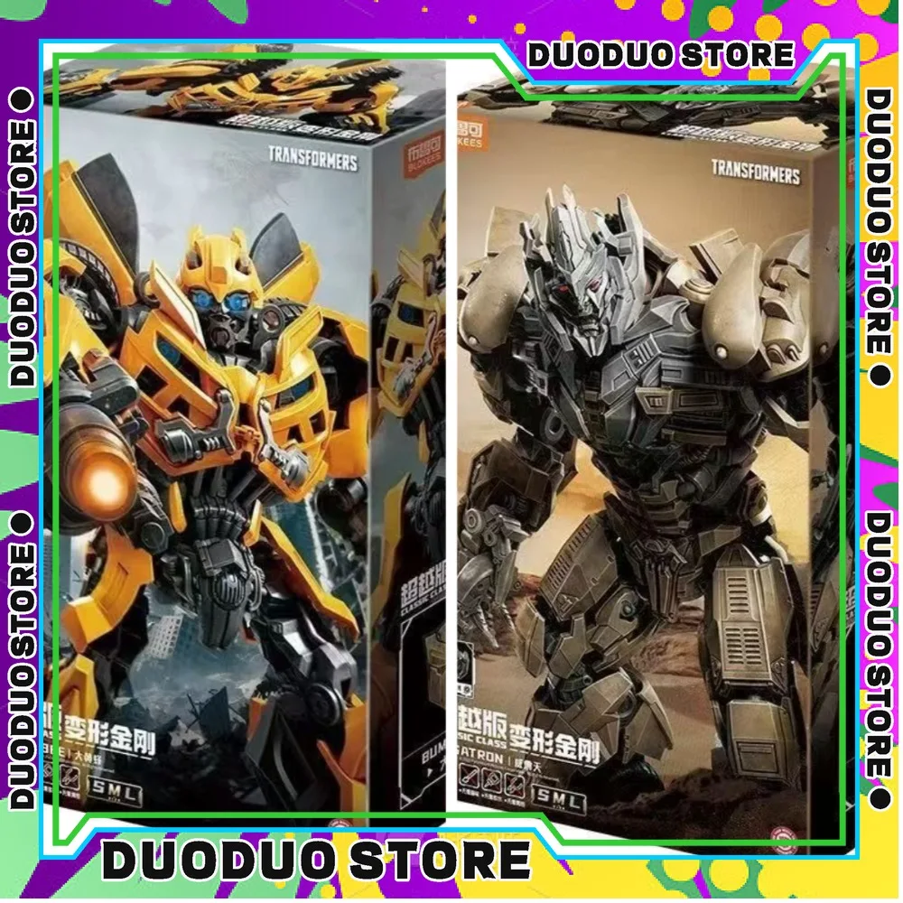 BLOKEES transformación Optimus Prime Megatron Bumblebee Megatronus Prime Kit de modelismo figuras de acción de juguete regalo ornamental de escritorio
