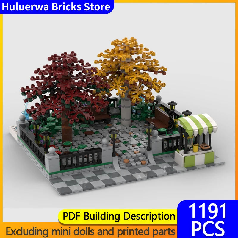 City Street View Model MOC Building Brick Garden Park Botanical Garden Modular Technolog Gift Holiday Assemble Children Toy Suit