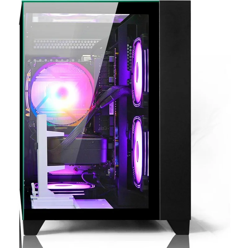 PC Desktop Ryzen 7 8700F | 32GB DDR5 RAM | GeForce RTX 5060 8GB | High-Performance Gaming & Design Computer, Black To
