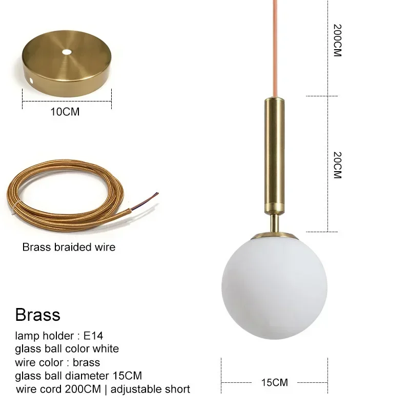 Moderne glazen hanglampen voor slaapkamer, bar, hanglampen, keukenarmaturen, eetkamer, decoratie, thuislamp, bal, lampenkap