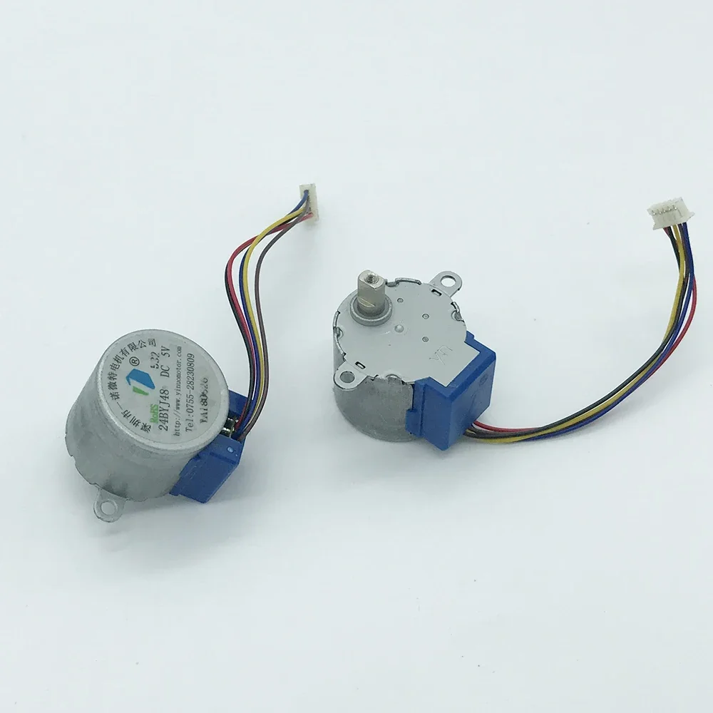 24BYJ Mini 24mm Stepper Motor DC 5V 4-phase 5-wire Stepper Motor Long Shaft Small Deceleration Stepper Motor Gearbox with Wire