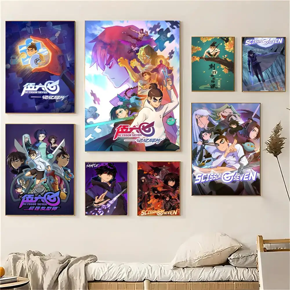 Scissor Seven Anime Wuxia Poster Self-adhesive Decal Living Room Bedroom Party Bar Decor Moisture-proof Fade-resistant