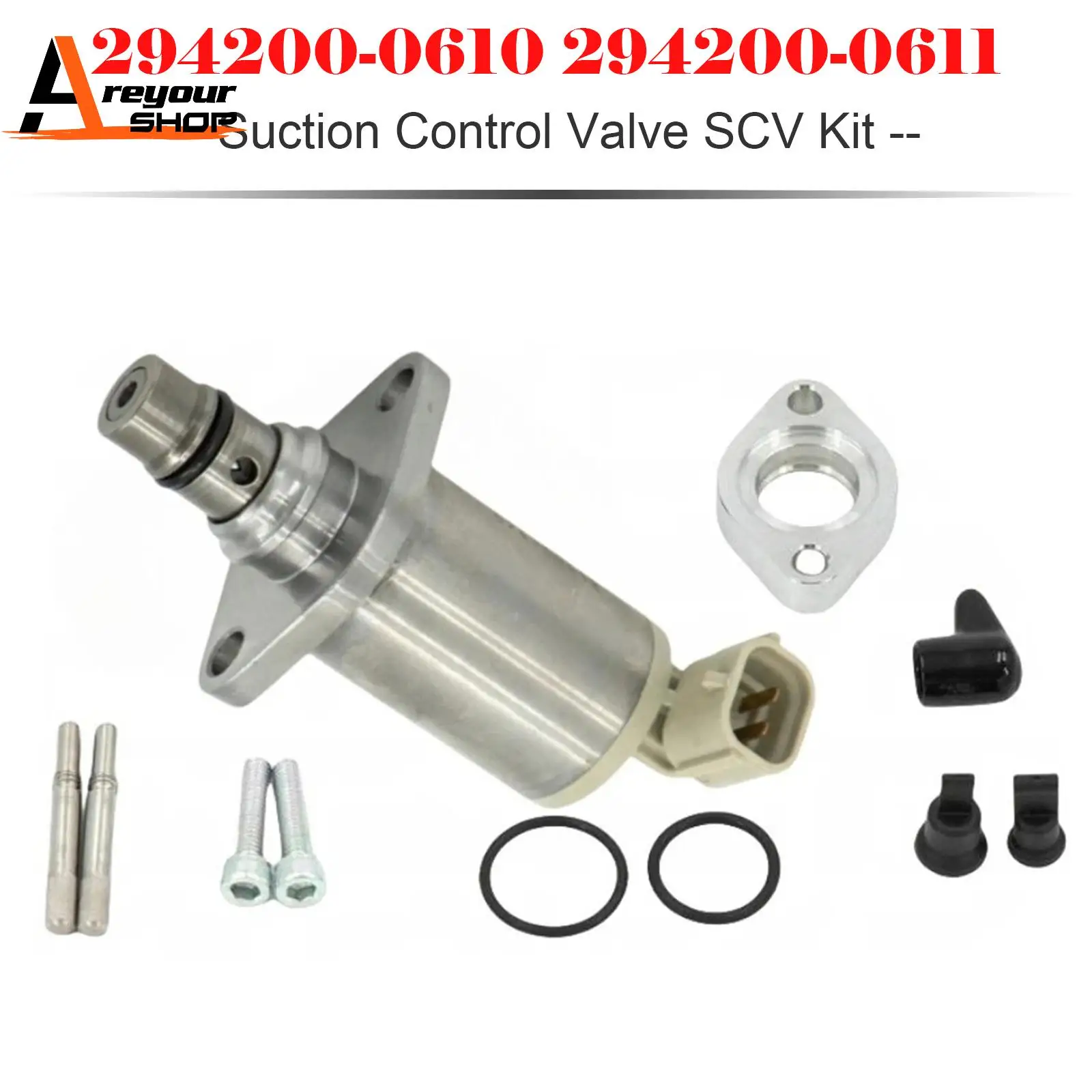 Areyourshop Suction Control Valve SCV Kit 294200-0610 294200-0611 for Toyota 1AD-FTV 2AD-FTV