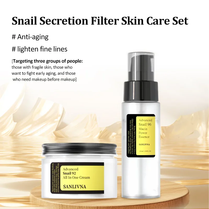 Snail 92% Mucin Duo Cream & Essence Hydrating Smoothing Plumping Sensitive Skin Korean Skincare