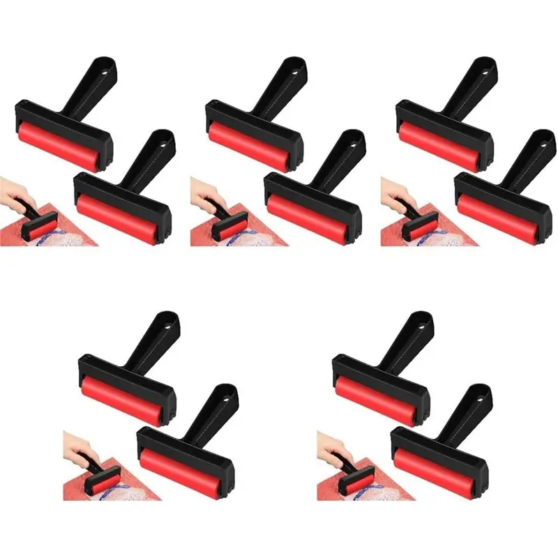 

BYBS-Soft Rubber Roller 10 Pcs Rubber Brayer For Printmaking Ink Stamping Rubber Roller