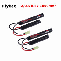 2/3A 8.4V Airsoft Battery 1600mAh NIMH Butterfly Nunchuck Battery Pack with Mini Tamiya Connector for Airsoft Guns