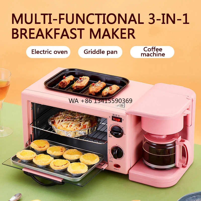 

Intelligent All-in-One Breakfast Machine Multifunctional Electric Bread Oven Frying Pan Coffee Maker