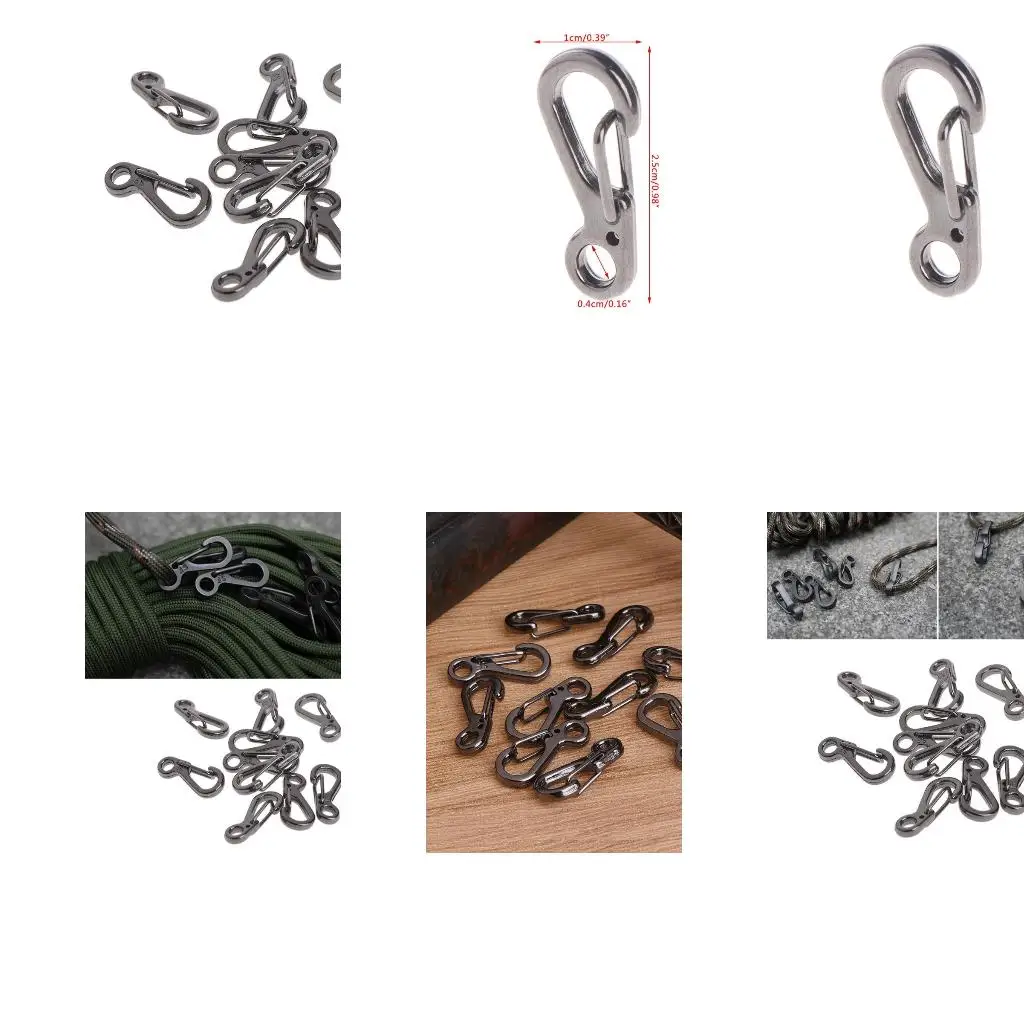 Q39E 10 PCS Metal for Key Chain Holder Mini Carabiner Quick Release Hooks Hang Buckle Camping Clip Spring Hook Easy to Use